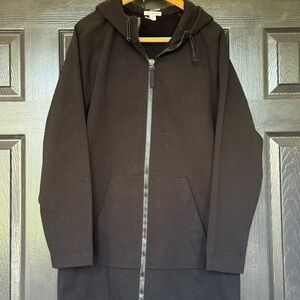 James Perse Black Mock Neck Full Zip Hoodie Size 3 (L)